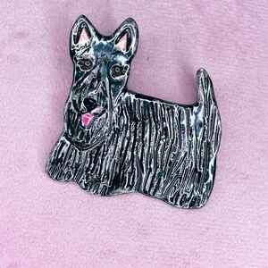 693. Clay Gray Handmade Scottie Pet Dog Brooch